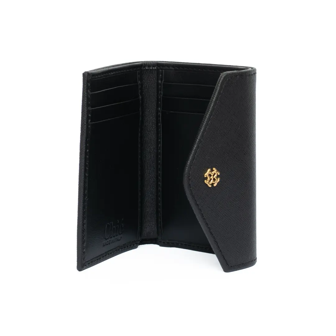 Italian Saffiano Leather Trifold Wallet for Ladies